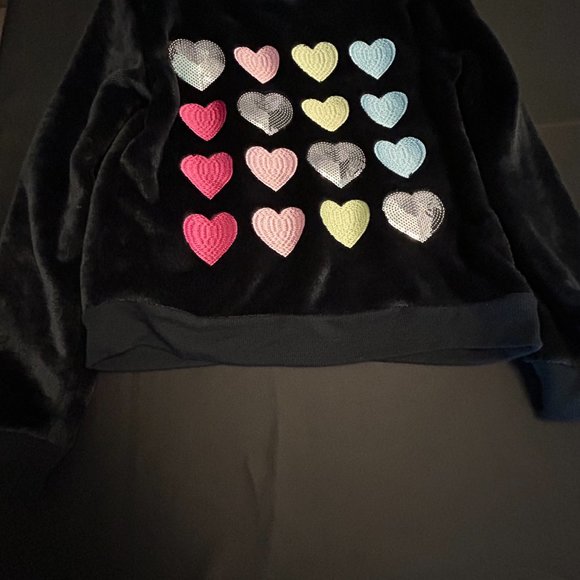 EPIC THREADS GIRLS BLACK & PINK MULTI-HEART LOGOS FLEECE 2-PC SET - Picture 10 of 13